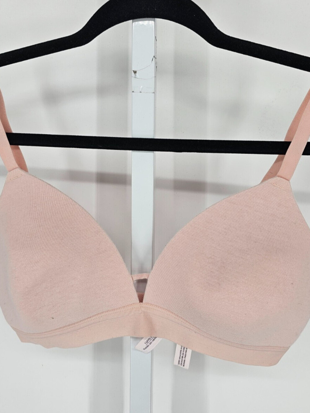 Auden Womens Sz 34C Classic Lightly Padded T Shirt Bra Solid Beige Pink